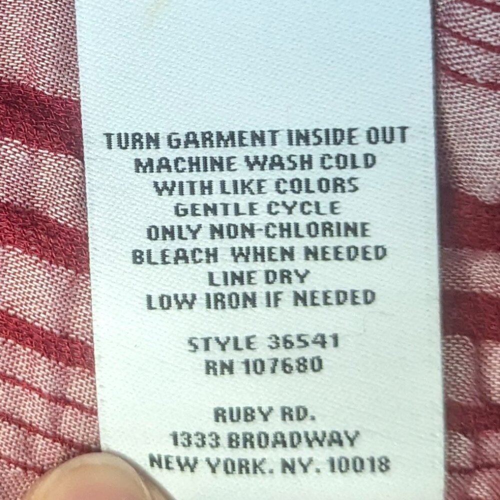 Ruby Rd. Size Small Red Striped Button Down - Picture 6 of 11